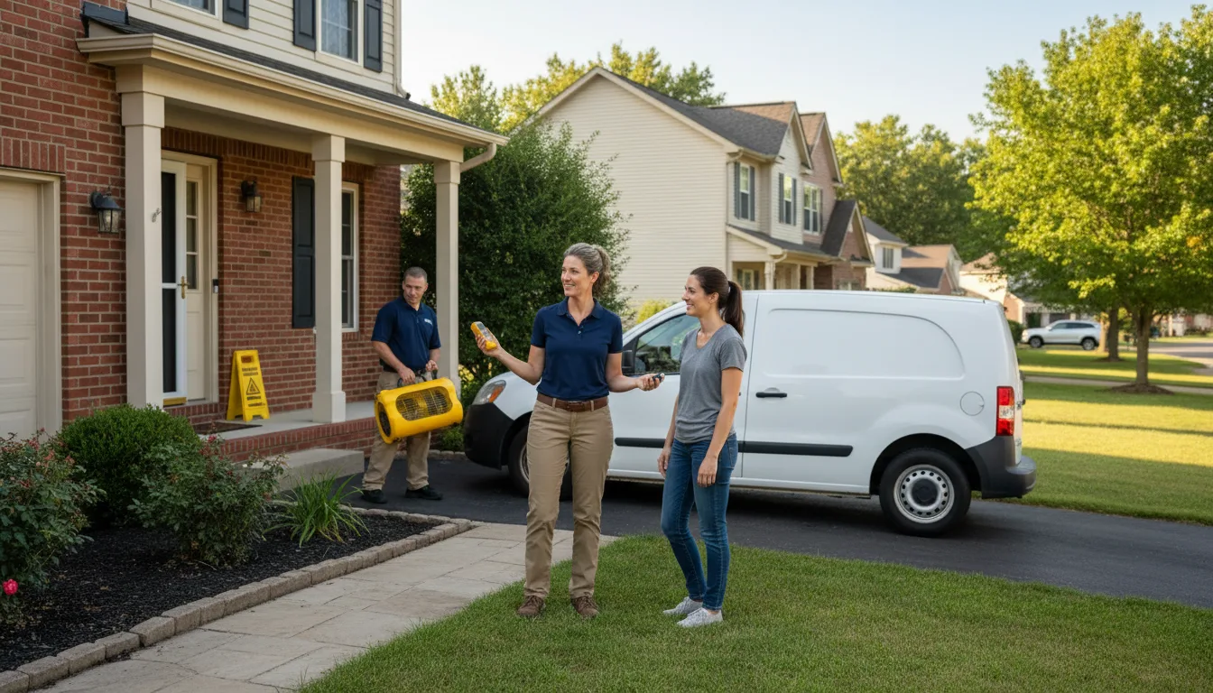 Residential water damage restoration in Madill, OK